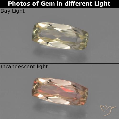 0.64ct 天然 非常浅的金黄色 变色流散, 软垫, VVS