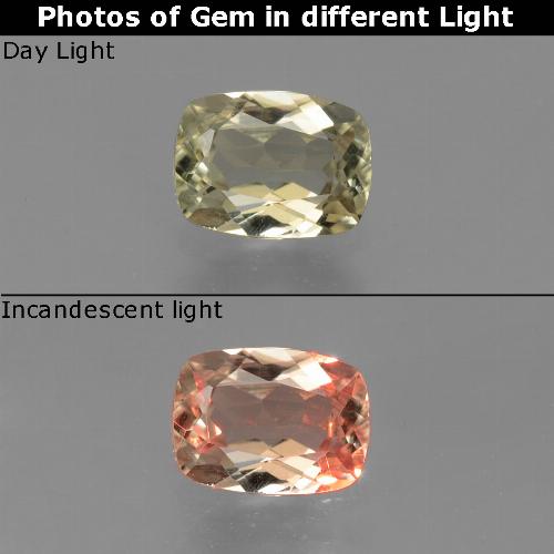 0.74克拉天然变色流散，垫形剪裁，VVS-VS