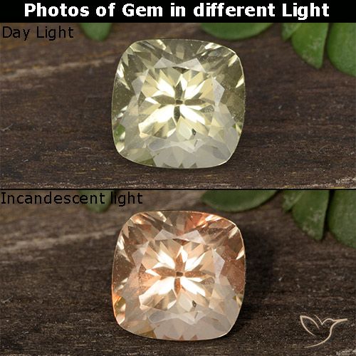 0.81ct 天然 很浅的黄色 变色流散, 软垫, VVS-VS