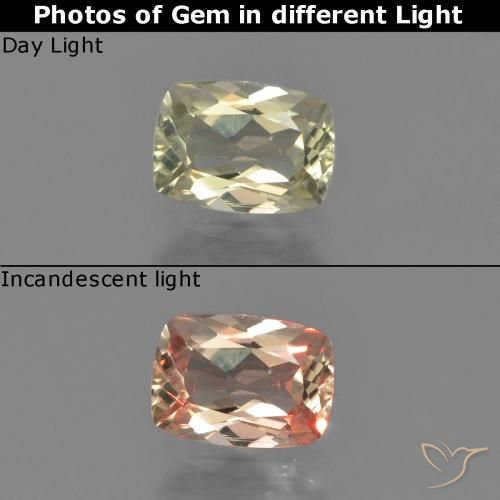 0.63ct 天然 淡黄色 变色流散, 软垫, VVS-VS