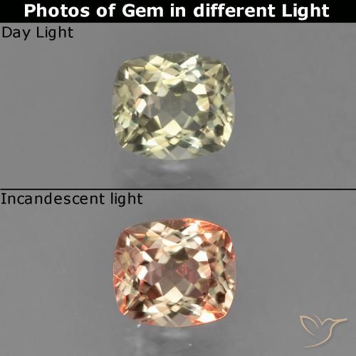0.76ct 天然 淡黄色 变色流散, 软垫, VVS-VS