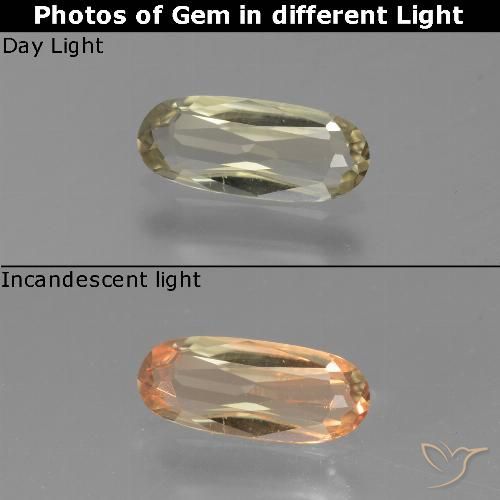 0.71ct 天然 淡黄色 变色流散, 椭圆形, VVS