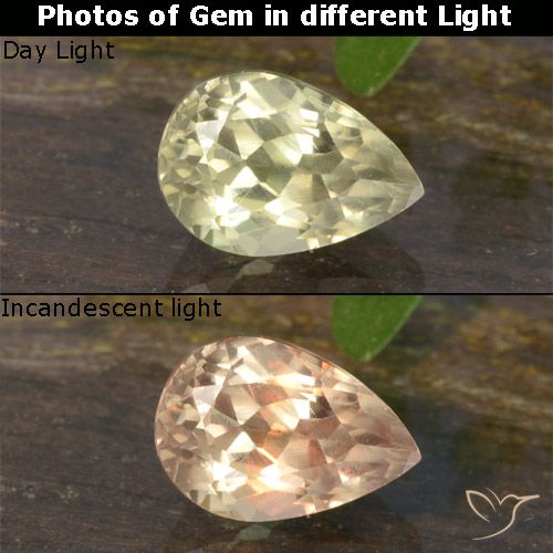 0.69ct 天然 淡黄色 变色流散, 梨形, VVS-VS