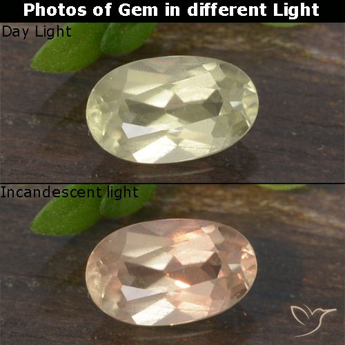 0.63ct 天然 淡黄色 变色流散, 椭圆形, VS