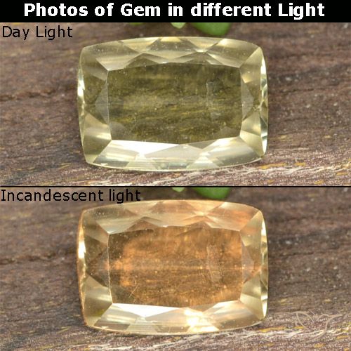 0.73ct 天然 淡黄色 变色流散, 软垫, VS