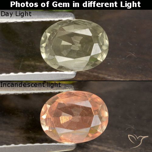 0.66ct 天然 很浅的黄色 变色流散, 椭圆形, VVS-VS
