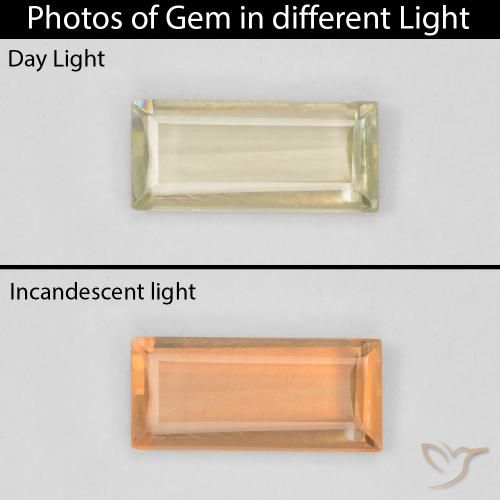 0.70克拉天然变色流散，狭长方形，VVS-VS