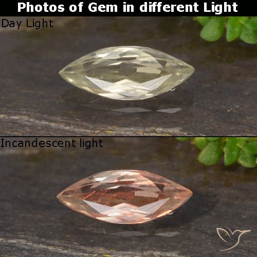 0.50ct 天然 非常浅的金黄色 变色流散, 榄尖形, VVS-VS