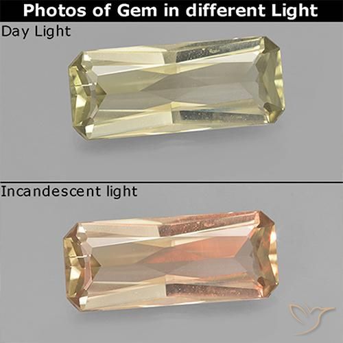 2.53ct 天然 淡黄色 变色流散, 祖母绿式切割, VVS-VS