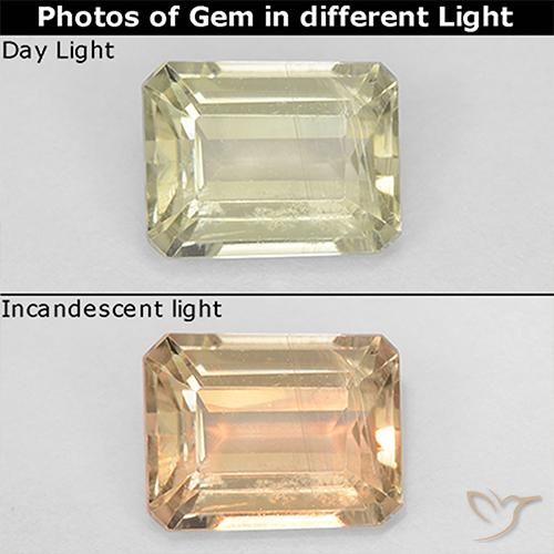 1.20ct 天然 很浅的黄色 变色流散, 祖母绿式切割, VS
