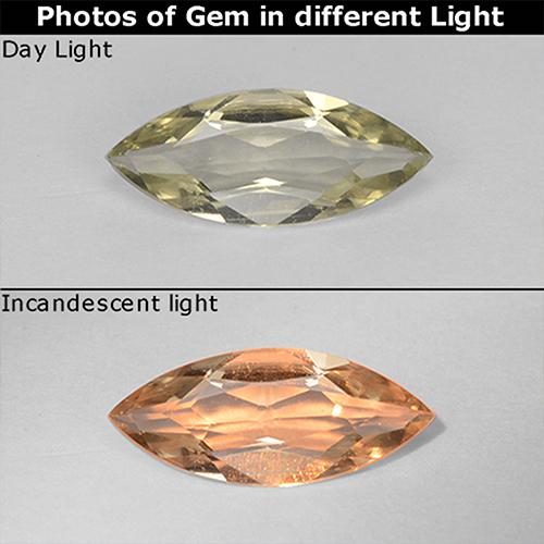 0.57克拉天然变色流散，榄尖形，VVS