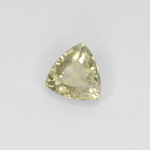 0.70克拉天然黄色变色硬水铝石，三角形，6×5.8毫米，VS