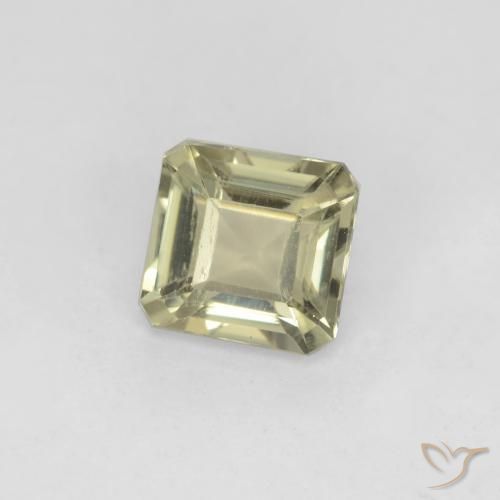 0.80克拉天然黄色变色硬水铝石，祖母绿式切割，5.4×5.2毫米，VS