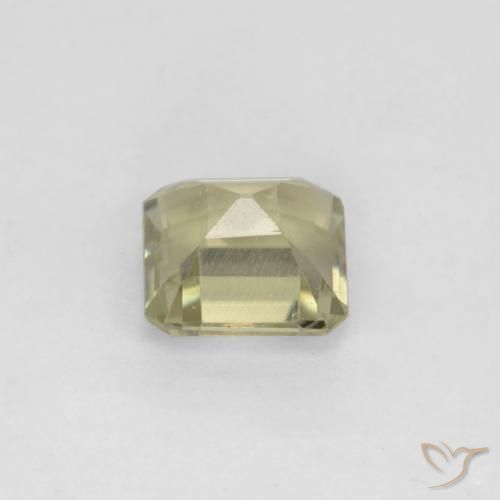 0.80克拉天然黄色变色硬水铝石，祖母绿式切割，5.4×5.2毫米，VS