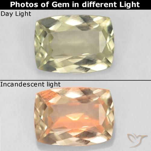 0.86ct 天然 淡黄色 变色流散, 软垫, VS