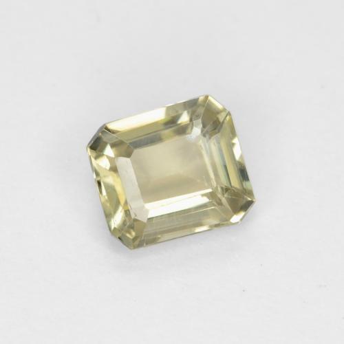 0.62克拉天然黄色变色硬水铝石，祖母绿式切割，5.3×4.7毫米，VS