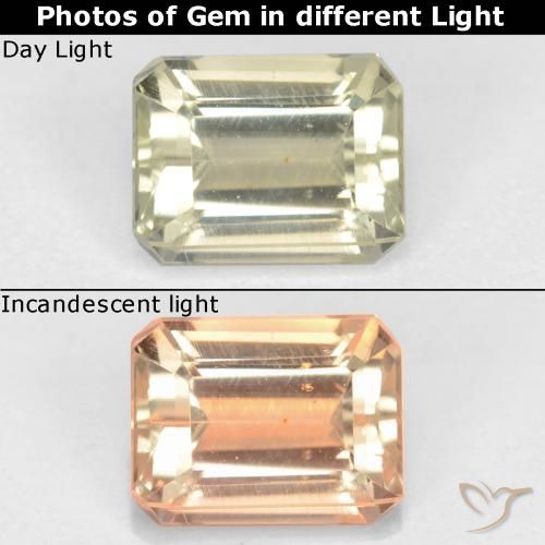 1.16ct 天然 淡黄色 变色流散, 祖母绿式切割, VS