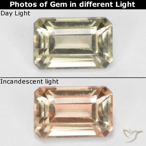 0.63ct 天然 淡黄色 变色流散, 八边形, VS, Photo A