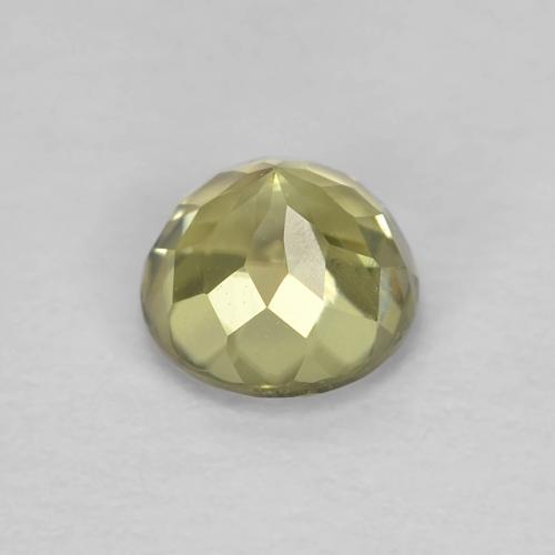 0.64克拉天然黄色变色硬水铝石，圆形切割，4.88毫米，VVS