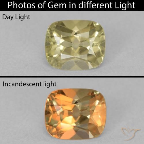 0.87ct 天然 淡黄色 变色流散, 软垫, VVS