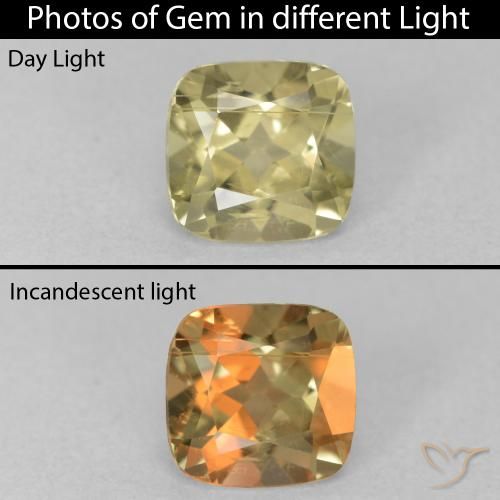 1.24ct 天然 淡黄色 变色流散, 软垫, VS
