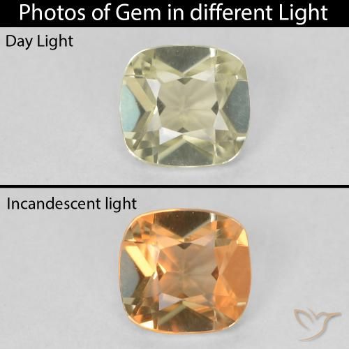 0.57ct 天然 淡黄色 变色流散, 软垫, VVS