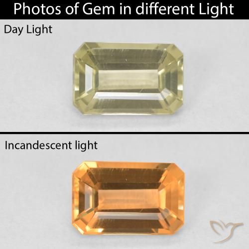 1.10ct 天然 淡黄色 变色流散, 祖母绿式切割, VVS-VS