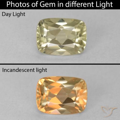 0.96ct 天然 淡黄色 变色流散, 软垫, VVS-VS