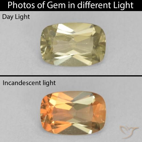 1.51ct 天然 暖黄 变色流散, 软垫, VVS-VS