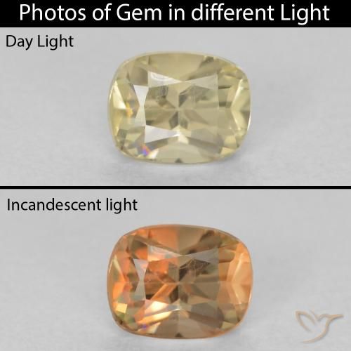 0.53ct 天然 淡黄色 变色流散, 软垫, VVS-VS