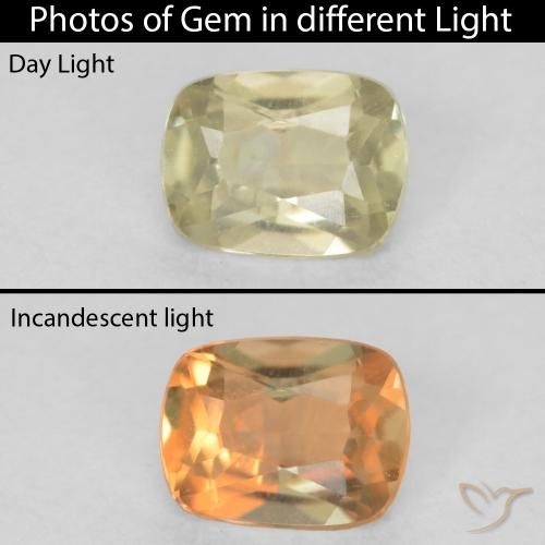 0.45ct 天然 淡黄色 变色流散, 软垫, VVS-VS