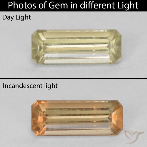 1.12ct 天然 淡黄 变色流散, 祖母绿式切割, VVS-VS