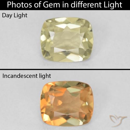 0.89ct 天然 淡黄色 变色流散, 软垫, VVS