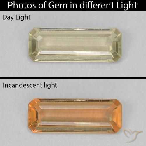 1.14ct 天然 黄绿色 变色流散, 祖母绿式切割, VVS-VS