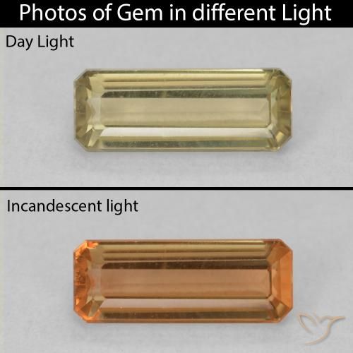 1.20ct 天然 淡黄色 变色流散, 祖母绿式切割, VVS