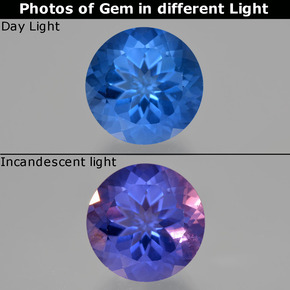 15.29克拉天然变色萤石，圆形切割，VS