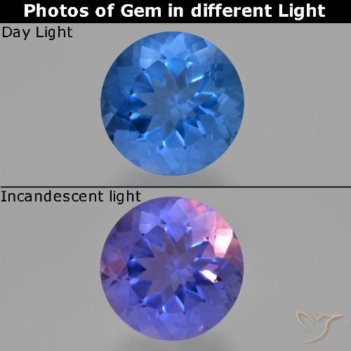 15.04ct 天然 深蓝色 变色萤石, 圆形的, VS