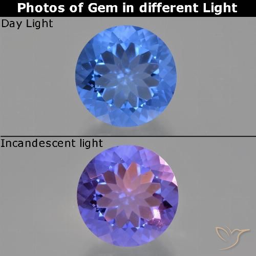 13.91ct 天然 海军蓝 变色萤石, 圆形的, VS