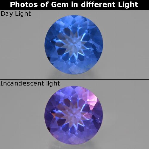 13.98克拉天然变色萤石，圆形切割，VS