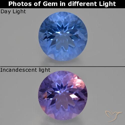 13.89ct 天然 海军蓝 变色萤石, 圆形的, VS