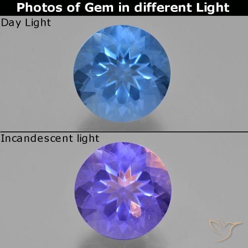 11.82ct 天然 埃及蓝 变色萤石, 圆形的, VS