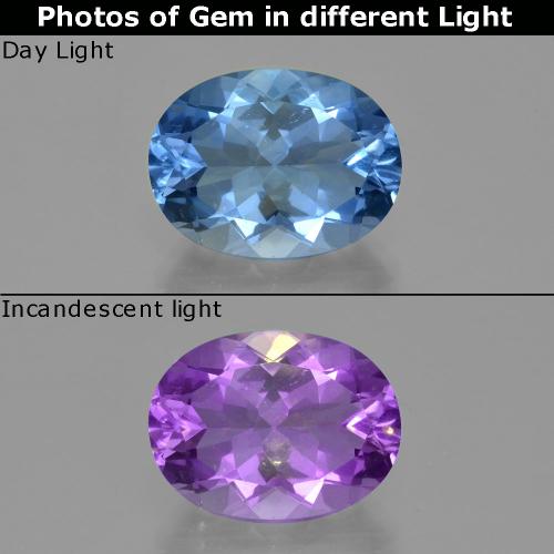 20.16克拉天然变色萤石，椭圆形切割，VS