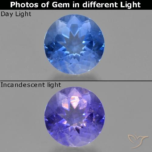 11.73ct 天然 亮蓝色 变色萤石, 圆形的, VS