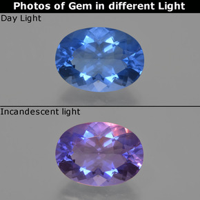 8.60克拉天然变色萤石，椭圆形切割，VS