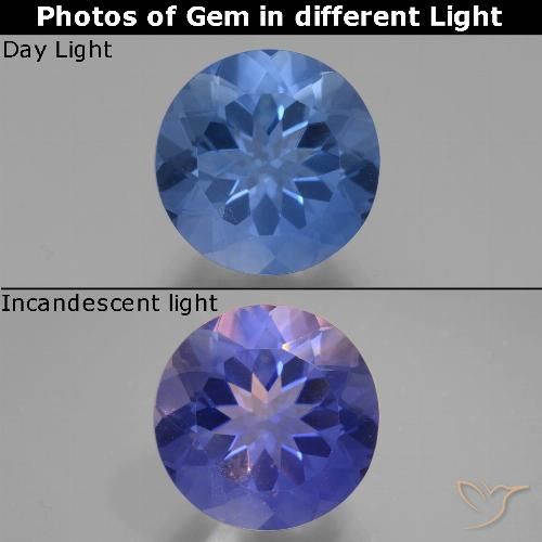 11.78ct 天然 深蓝色 变色萤石, 圆形的, VS