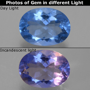 8.64克拉天然变色萤石，椭圆形切割，VVS-VS