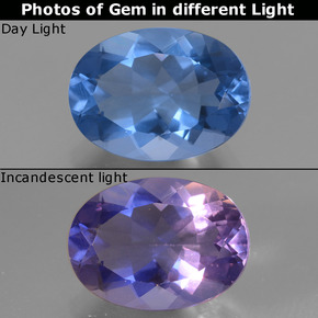 8.29克拉天然变色萤石，椭圆形切割，VVS