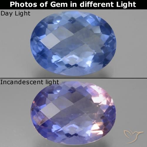 18.83ct 天然 亮蓝色 变色萤石, 椭圆形, VS