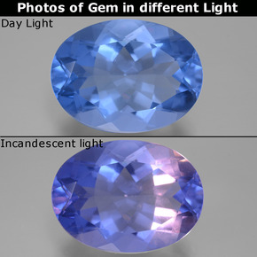 20.76克拉天然变色萤石，椭圆形切割，VVS