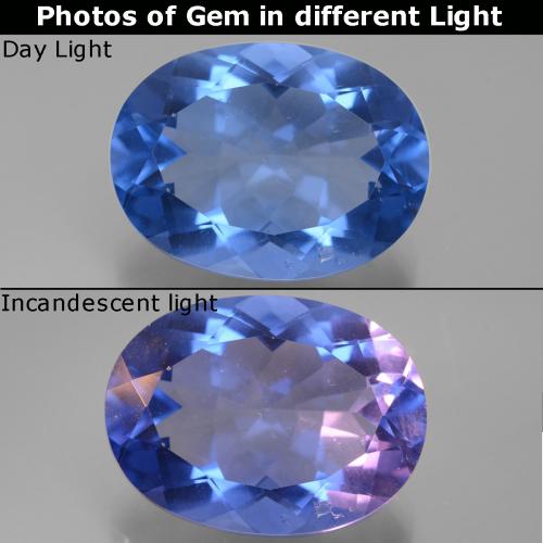 20.94克拉天然变色萤石，椭圆形切割，VS